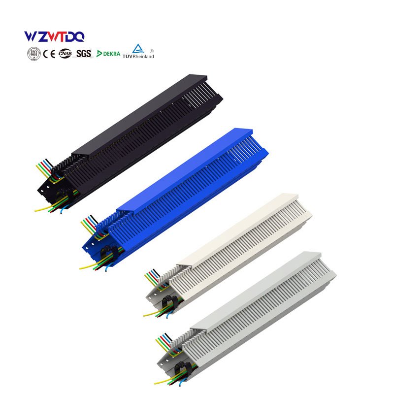 Factory China Custom Vertical Slotted Pvc Trunking Cable Tray Cable Raceway Open Slot Cable Management Wiring Ducts Multicolor