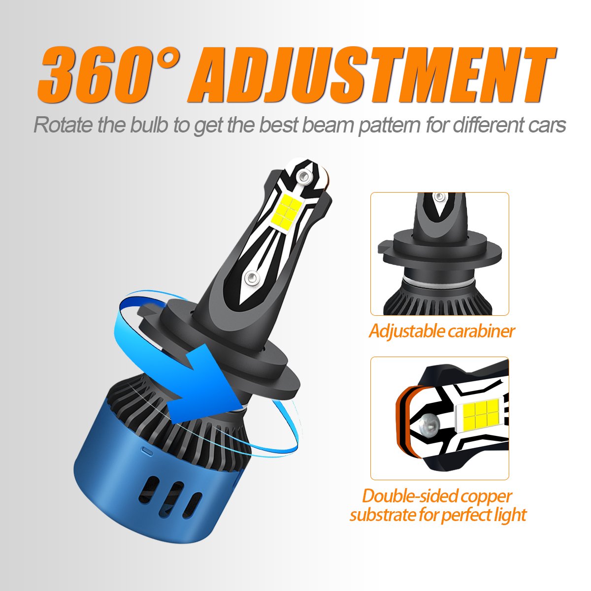 AKE R11 70W 5202 Led Headlight Bulbs 6000K 7000Lm 360 Degree Beam Turbo Led H1 H3 H4 H7 H11 880 9004 9005 9006 9007 9012 Lights