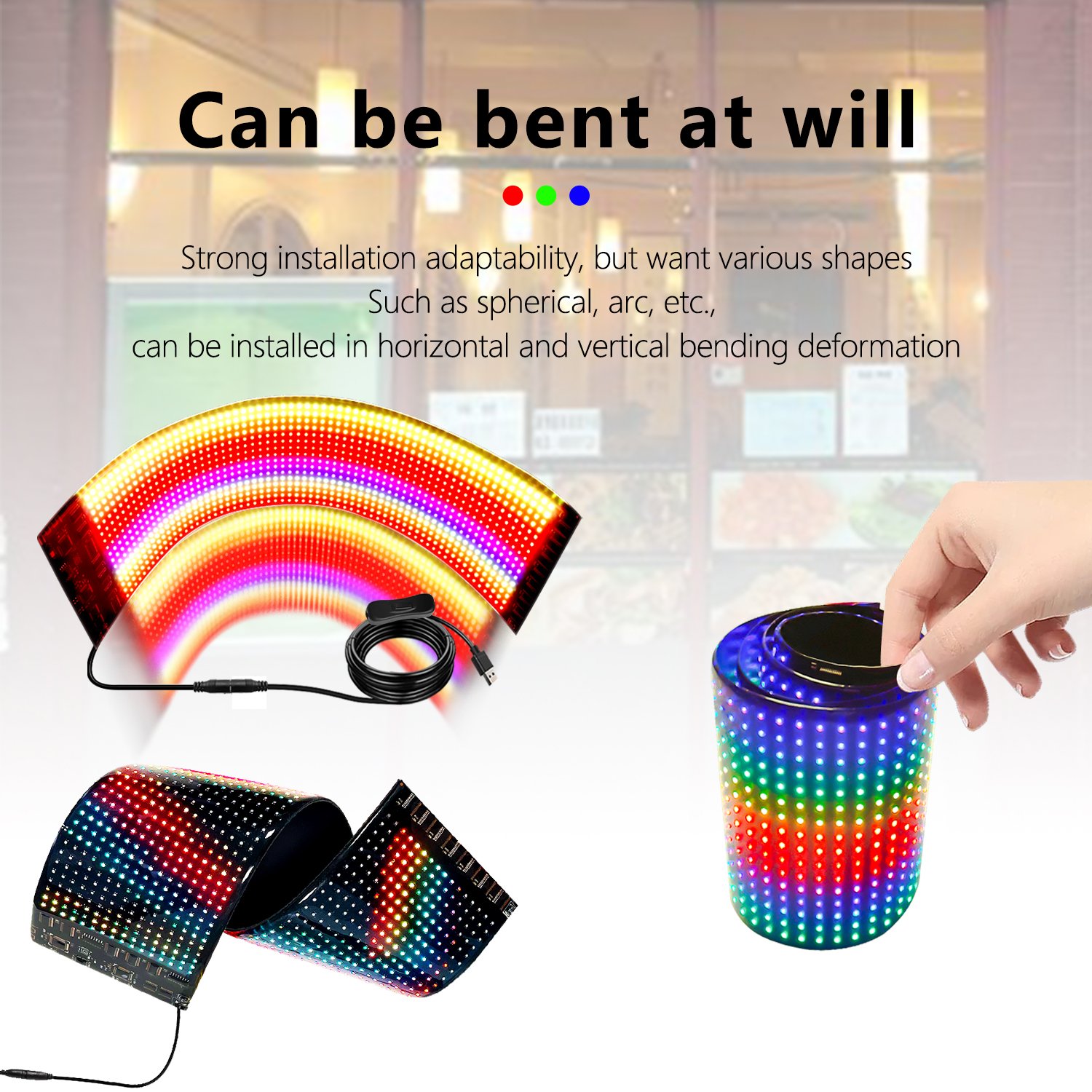 LED Flexible Display Car LED Matrix Pixel Panel Car Window Light LED Screen LED Display Led Sign Moves Led Display Sign for Car