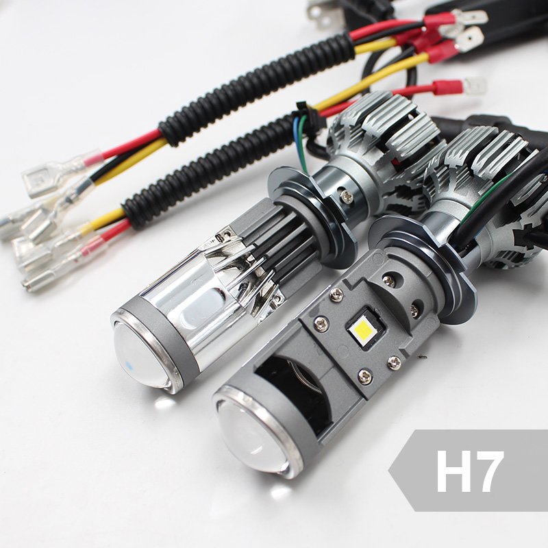 JG 8000lm Mini Projector Lens LED G7 H7/H4 High-Low Beam Motorcycle/car Headlight Car Lighting Bulbs