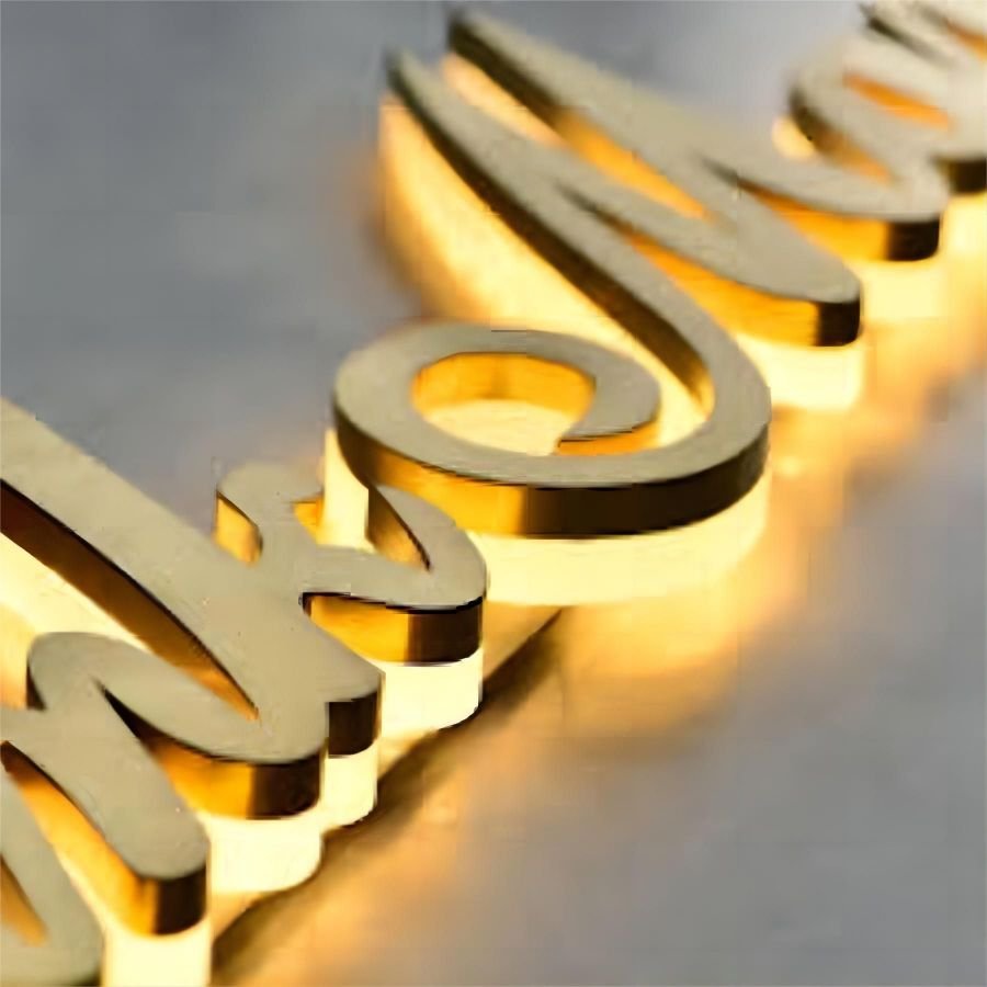 Metal Sign Backlit 3D Signage Stainless Steel Gold Logo Wall Company Name Boards Custom Business Sign Metal Letters