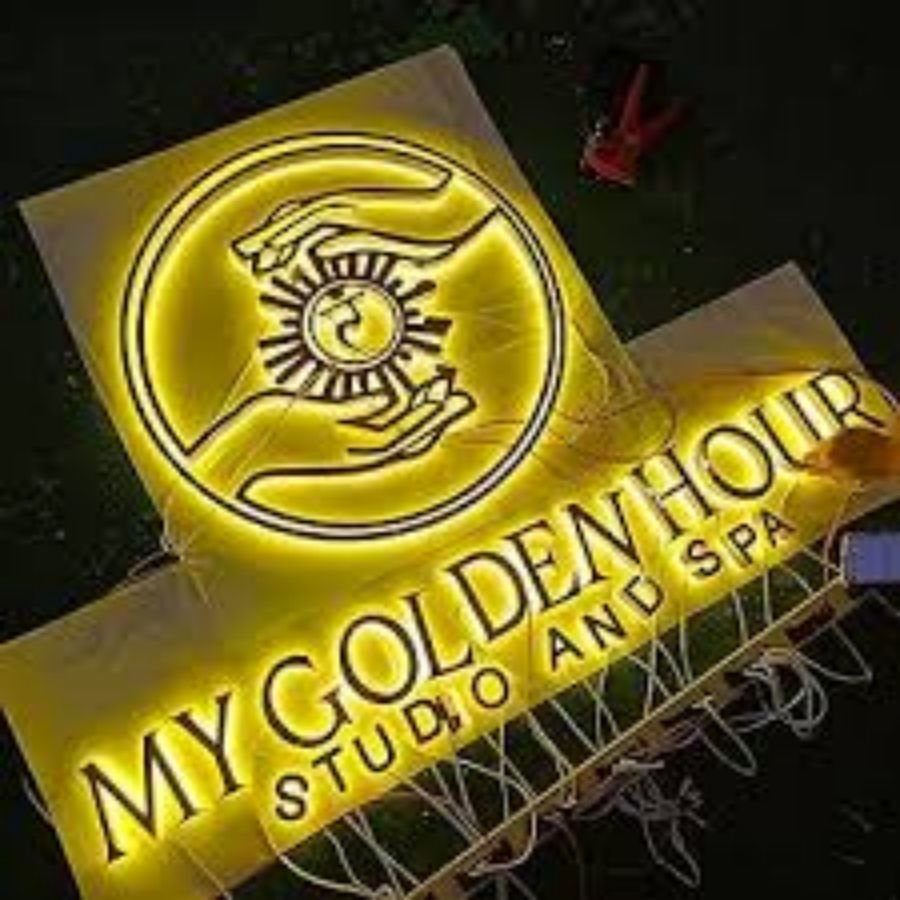 Metal Sign Backlit 3D Signage Stainless Steel Gold Logo Wall Company Name Boards Custom Business Sign Metal Letters