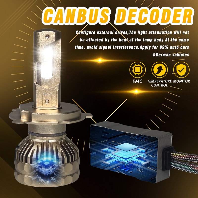 New high power 180w 3 copper tubes canbus 6000k h4 bulb h11 9005 9006 car headlight