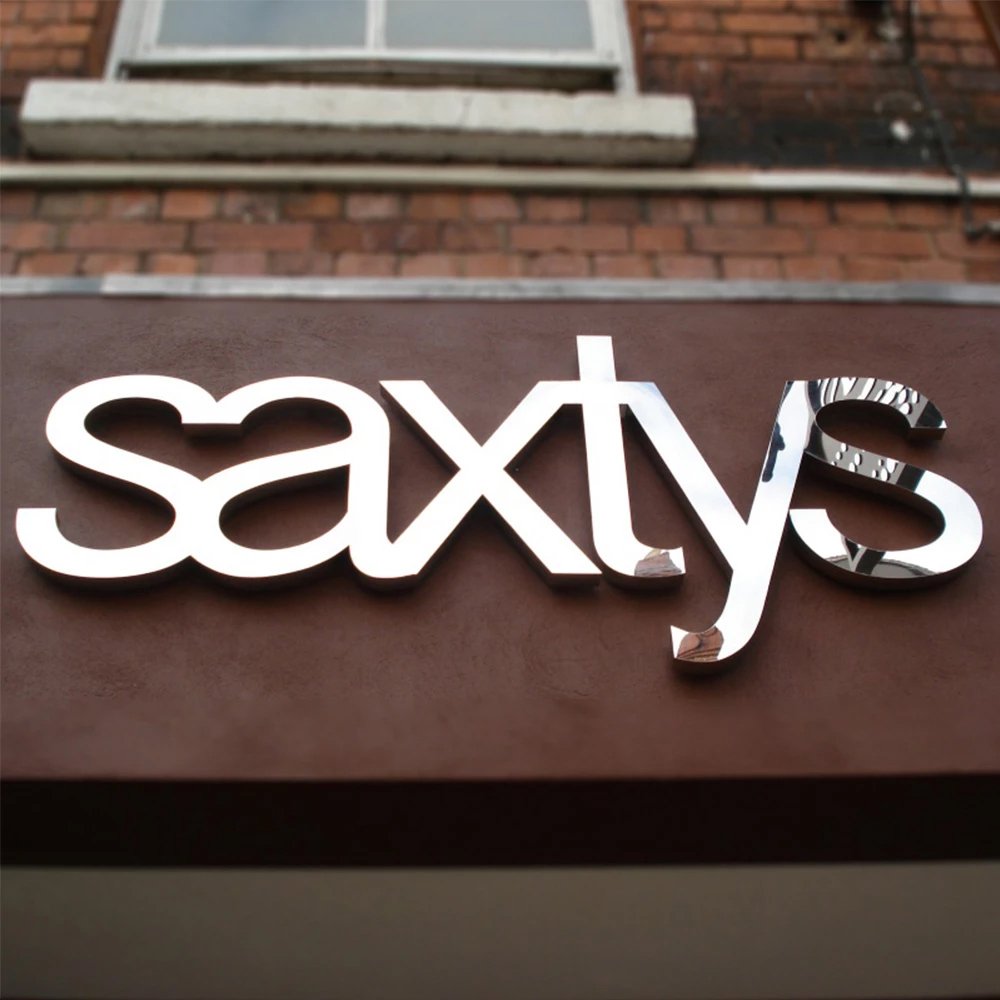 Custom 3d Mirrored Stainless Steel Metal Letters Sign Business Outdoor Advertising Shop Store Front Metal Wall logo Sign