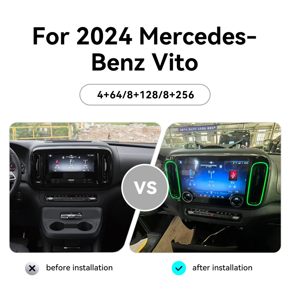 Android 13 Auto Multimedia Player For 2024 Mercedes-Benz Vito Audio Car Radio Stereo GPS Navigation Wireless Carplay Head Unit