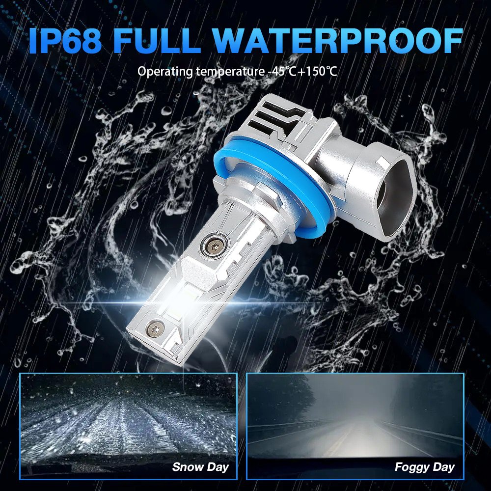 Z11 90W 12000LM Halogen Mini Size Fan H1 H3 H11 9005 9006 LED Headlight H13 9007 LED Bulb CSP Car LED Light Fog Lamps