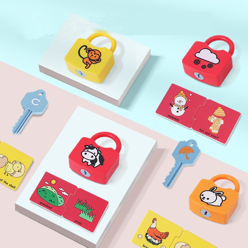 Montessori Children Educational Alphabet Number Learning Locks Toys Alphanumeric Unlock Teaching Aids Toys for Kids