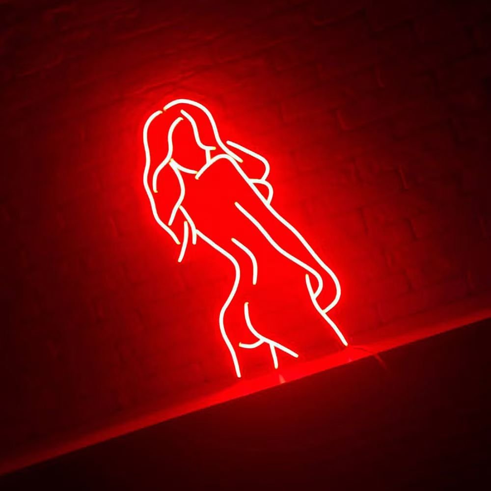 Sexy Lady Neon Sign, Neon Lights Big Aesthetic Room Decor, Bright Naked Beautiful Girl Cute Neon Led Wall Body Sign
