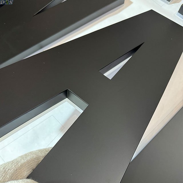 Business Signage Led Channel Letters Led Sign Light Polished Stainless Steel Backlit Letters With Black Paint
