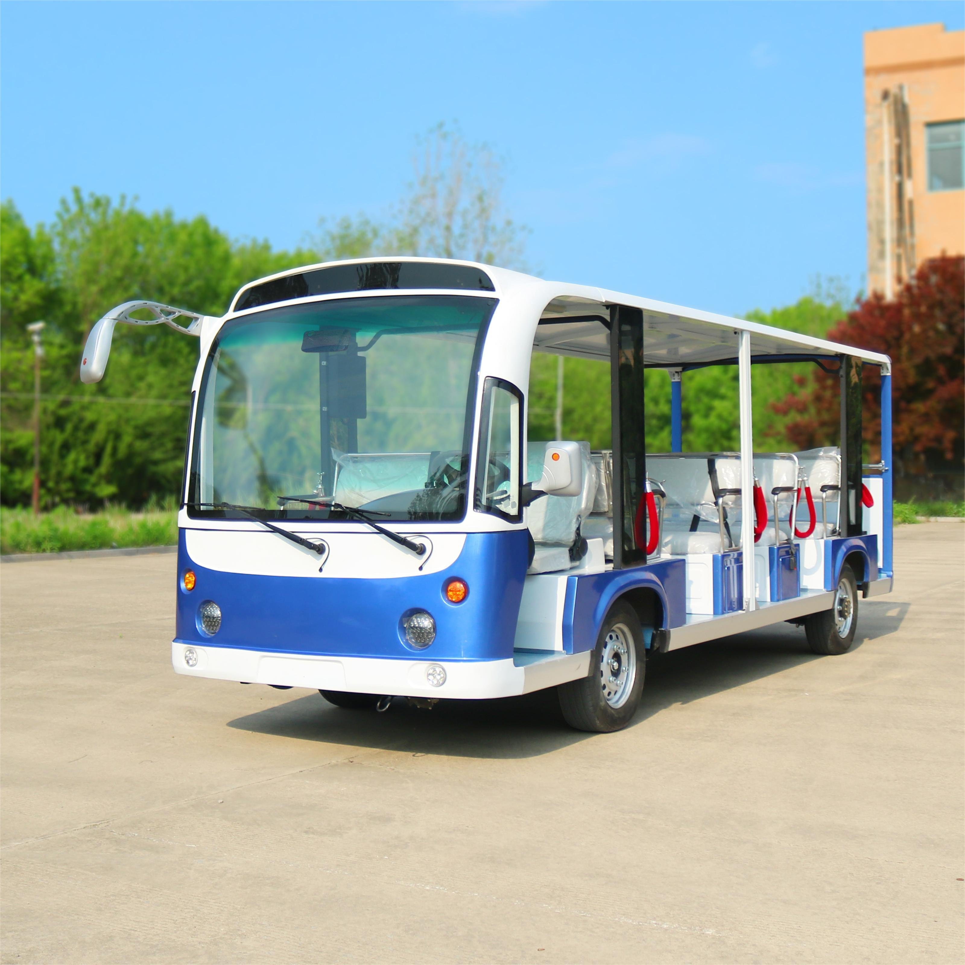 TONGCAI High Quality 72V Open Top 23 Seats Seater Passenger Tourist Travel City Sightseeing Vehicles Sightseeing Vehicle