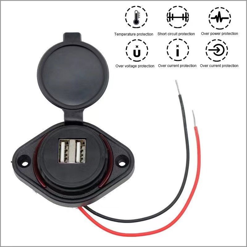 3.1A USB Phone Charger with Light for Car Bus Furniture Massage Chair Modified