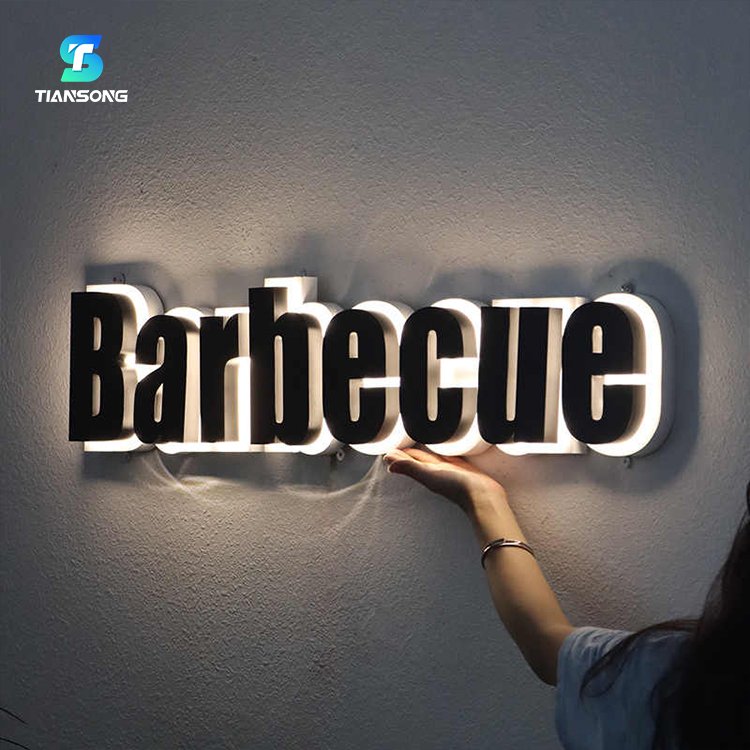 Custom House Number Sign Indoor Stainless Steel Letters Acrylic Backlit Signs Outdoor Halo Lit Letters Sign