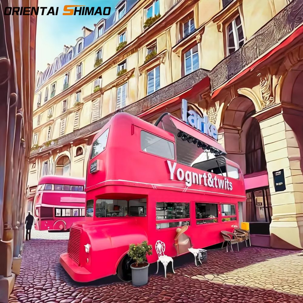 Mobile Ice Cream Truck Fast Food Truck Catering Trailers Fully Equipped Kitchen Traile Food Truck Double Deck Food Bus