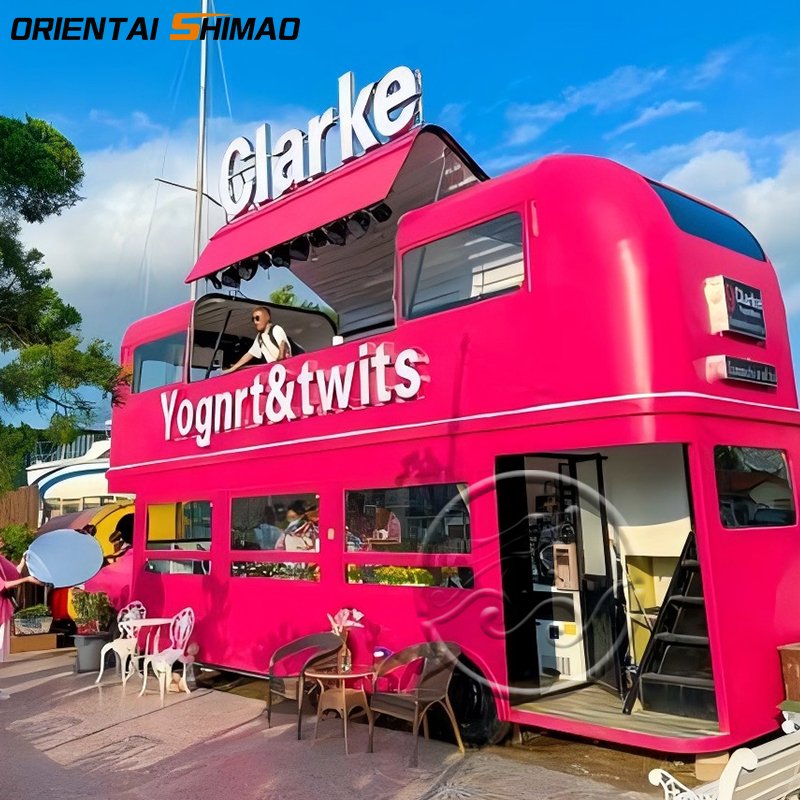 Mobile Ice Cream Truck Fast Food Truck Catering Trailers Fully Equipped Kitchen Traile Food Truck Double Deck Food Bus