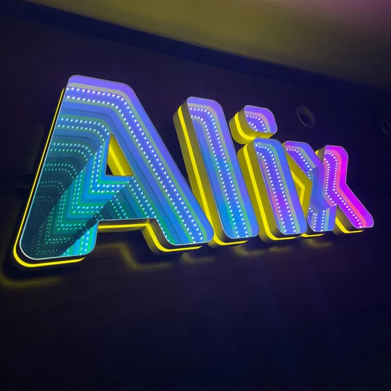 Customized Multi Layer Infinity LED Sign n Mirror Acrylic Abyss Mirror Mini Letters Infinite LED Letter Sign