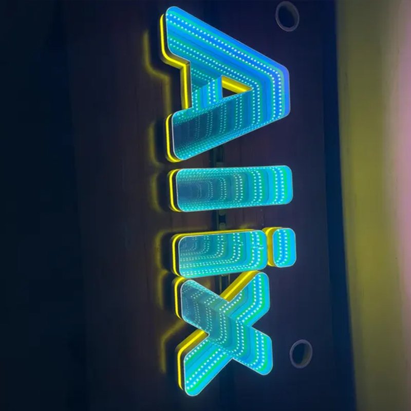 Customized Multi Layer Infinity LED Sign n Mirror Acrylic Abyss Mirror Mini Letters Infinite LED Letter Sign