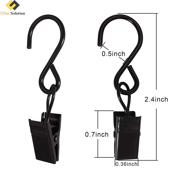Metal Stainless Steel S Hook Hooks Curtain Clips, Hanging Party Lights Clips Curtain, Hangers Gutter Photo Camping Tents