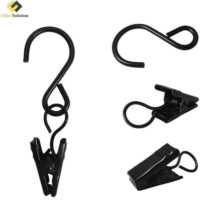 Metal Stainless Steel S Hook Hooks Curtain Clips, Hanging Party Lights Clips Curtain, Hangers Gutter Photo Camping Tents