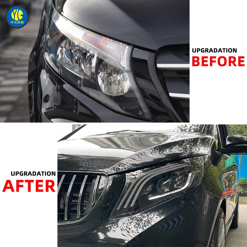 Plug and Play Head Lamps Assembly for Mercedes Benz Accesorio Para Autos V Class W447 Head Light Vito V260 2016-2019