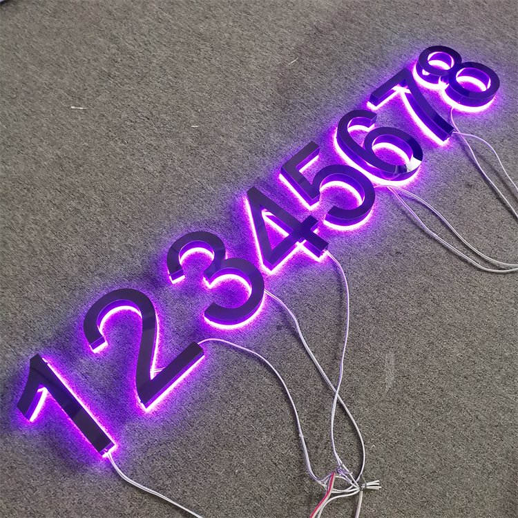 Home Address Backlit House Number Signage Custom Stainless Steel Led Letters Sign 3D Acrylic LED Channel Letters