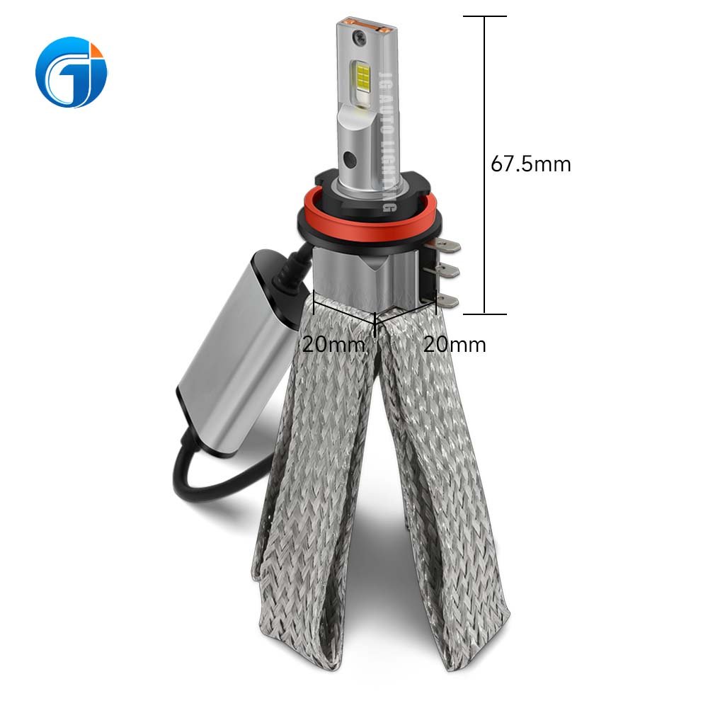JG 8C Pro H15 Led Fanless Led H4 H11 Car Bulb 80W 8000lm Cooper Belt Fanless Led Headlight DRL High Beam Canbus No Error