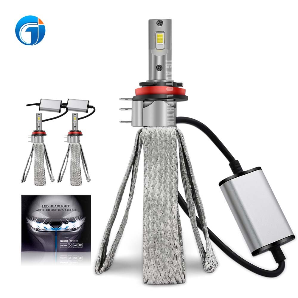 JG 8C Pro H15 Led Fanless Led H4 H11 Car Bulb 80W 8000lm Cooper Belt Fanless Led Headlight DRL High Beam Canbus No Error