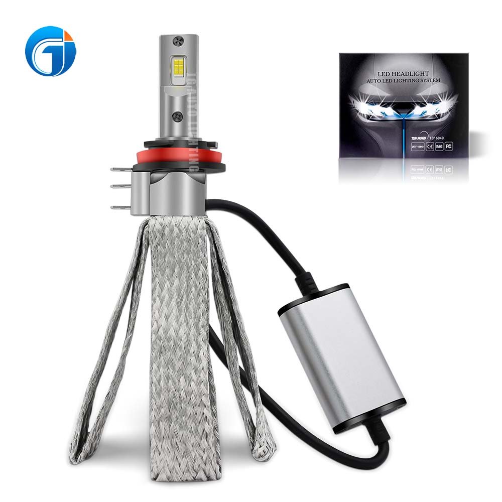 JG 8C Pro H15 Led Fanless Led H4 H11 Car Bulb 80W 8000lm Cooper Belt Fanless Led Headlight DRL High Beam Canbus No Error