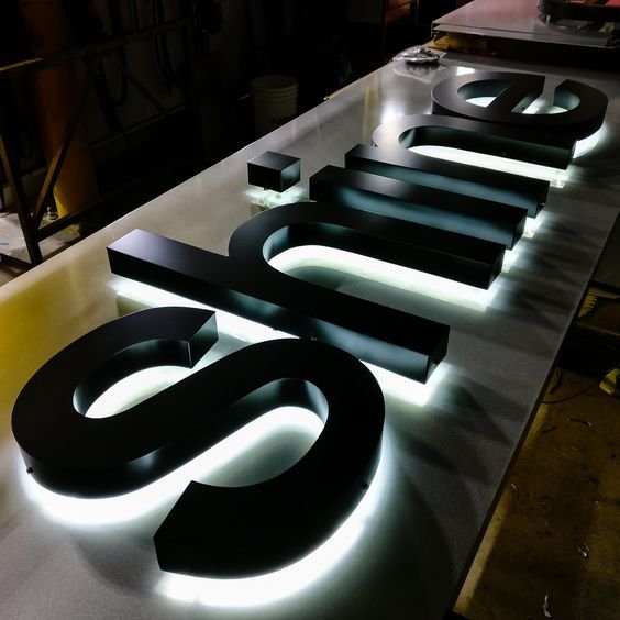 Winbo Metal Wall Letters Gold 3d Stainless Steel Signs Small Alphabet Letters logo Business Backlit Sign Channel Letter