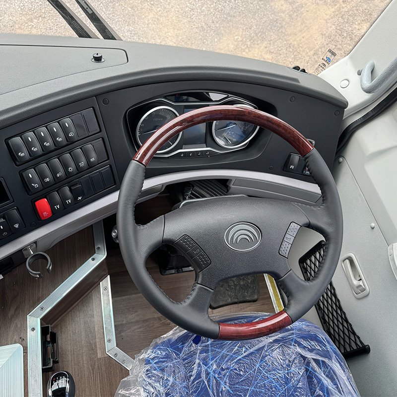 New Bus 59 Seats Diesel Bus for Sale Powerful Engine With White and Red Color in Good Condition
