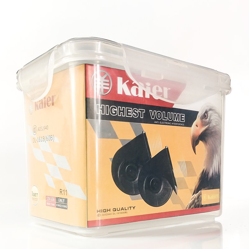 Kaier Original OEM Quality Car Accessories 12v 24v Disc Shaped Horn Dual Tone Waterproof Highest Sound Electric Car Trumpet