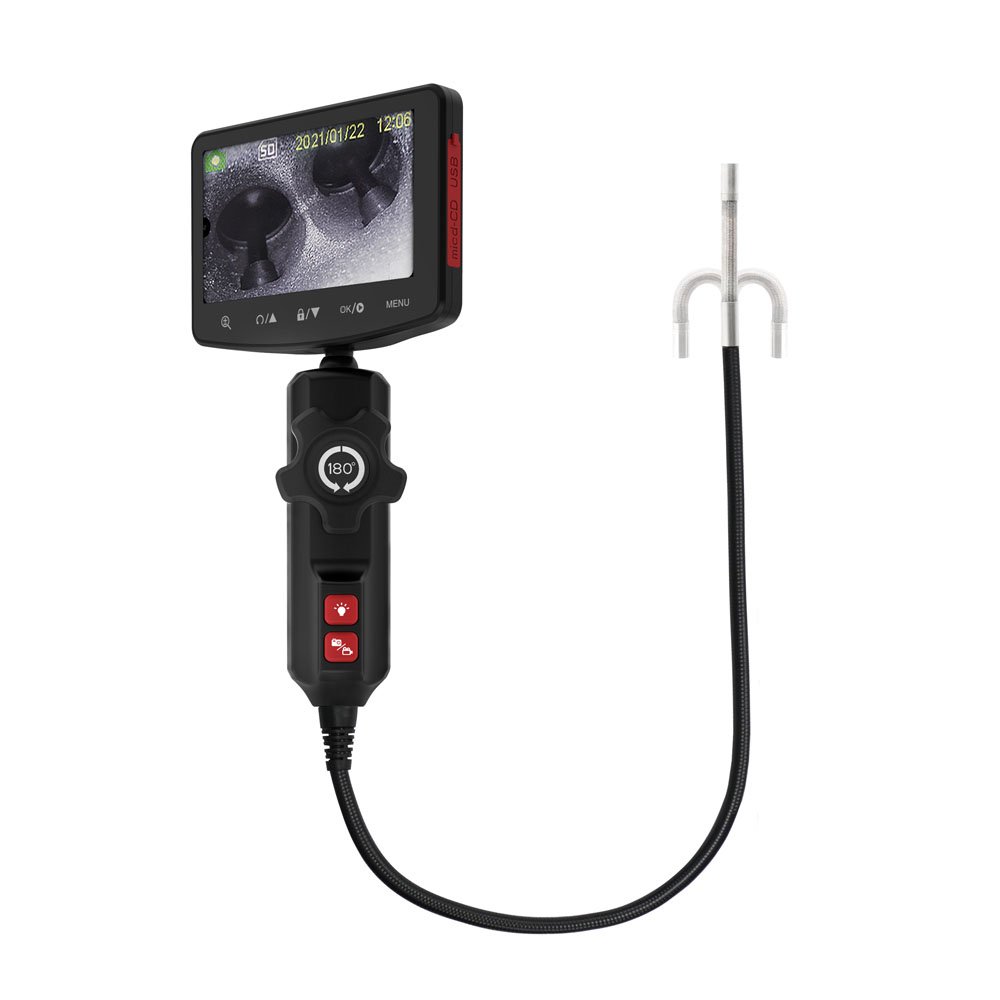 Auto Rotation Lens 5' Inch Screen Engine Camera 360 Degree Steering Portable Endoscope Snake Sewer Car Inspection Camera