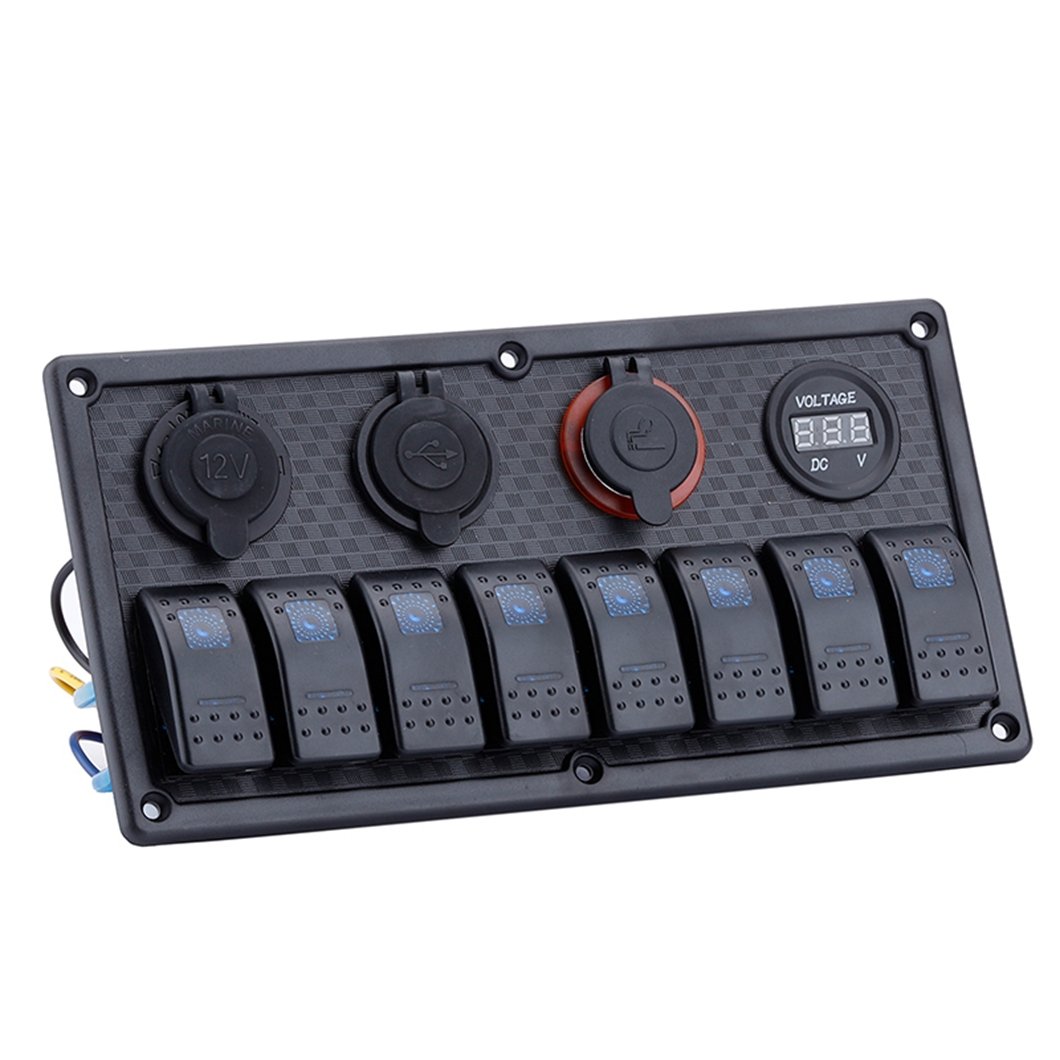 Waterproof Accessories Plastic Black Switch Panel Vehicle Rocker Switch Panel for caravan Marine Boat 12/24V