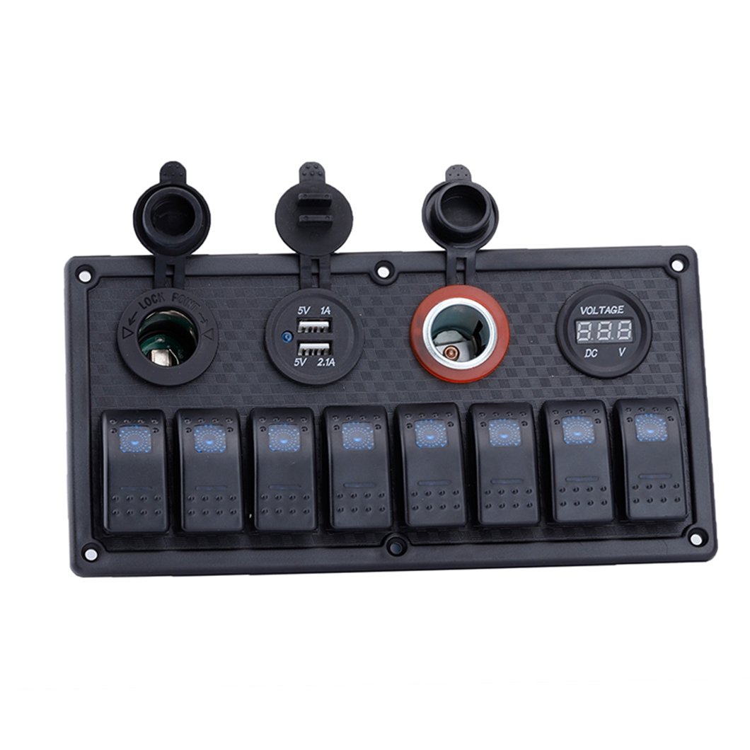 Waterproof Accessories Plastic Black Switch Panel Vehicle Rocker Switch Panel for caravan Marine Boat 12/24V
