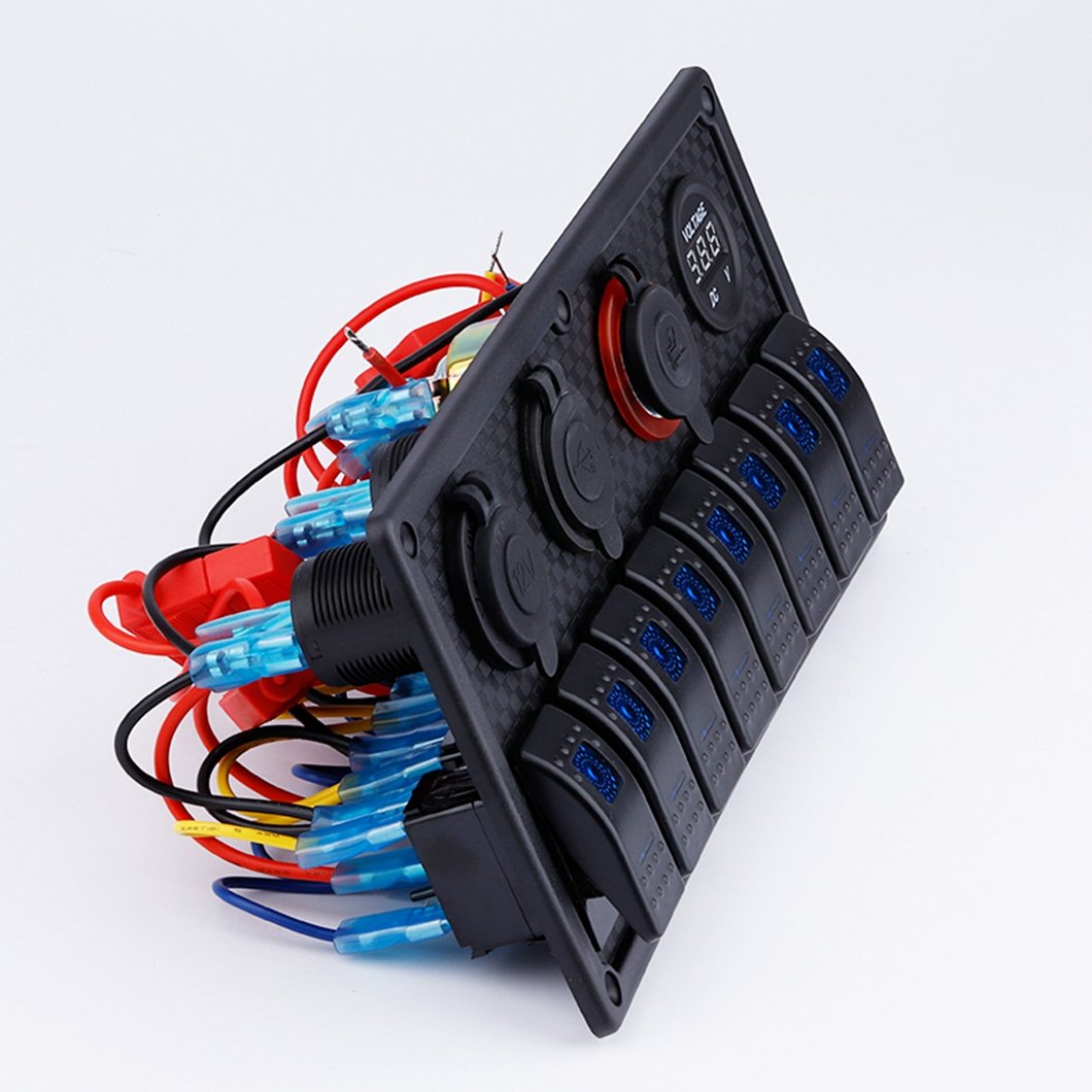 Waterproof Accessories Plastic Black Switch Panel Vehicle Rocker Switch Panel for caravan Marine Boat 12/24V