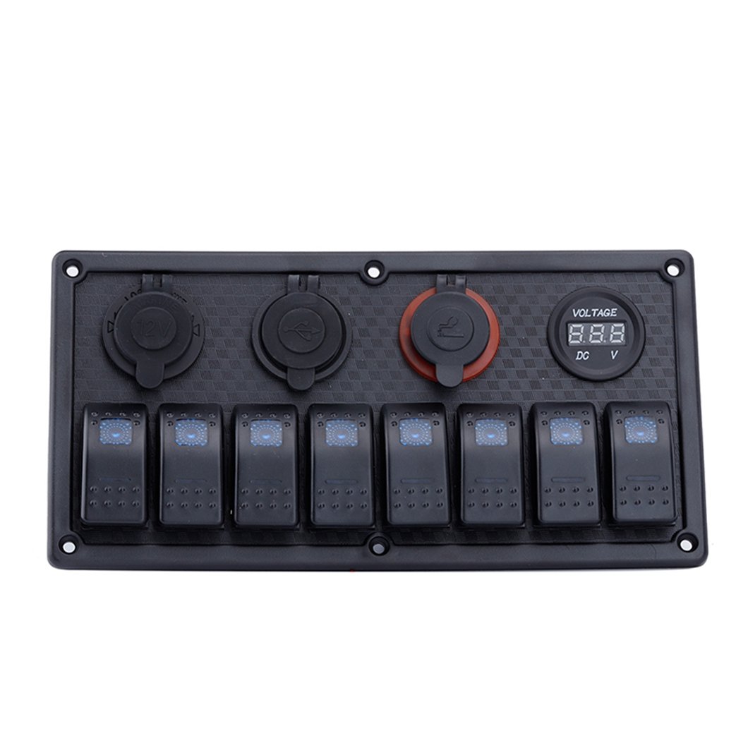 Waterproof Accessories Plastic Black Switch Panel Vehicle Rocker Switch Panel for caravan Marine Boat 12/24V