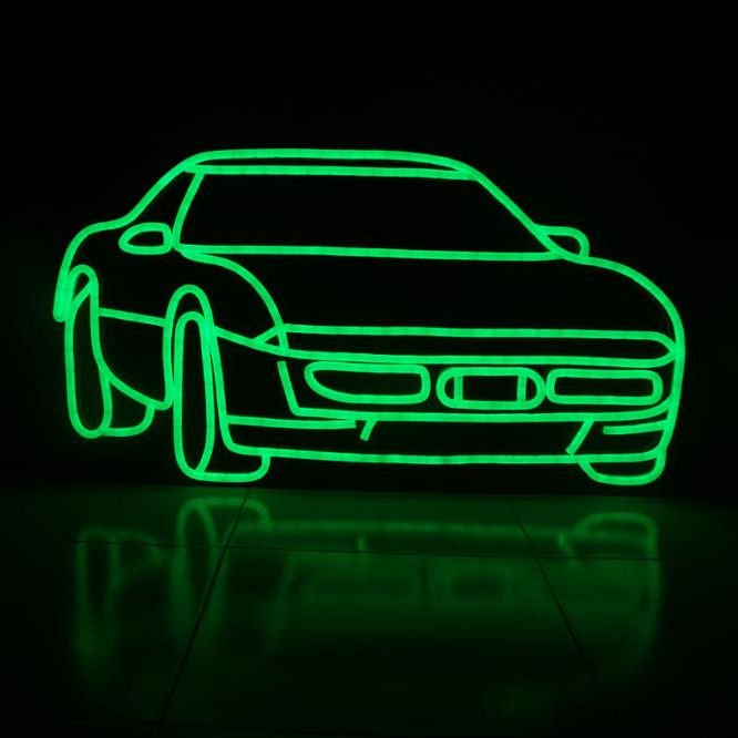 Custom Logo 3D Car Pattern Lighting Sign Flex PVC LED Neon Sign Decorations