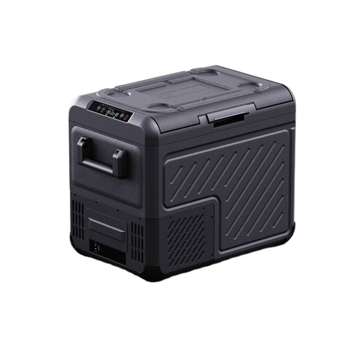 Small 45L DC Compressor Dual Zone Camping Picnic Car Fridge 12V Portable Electric Wheels and Handle Refrigerator