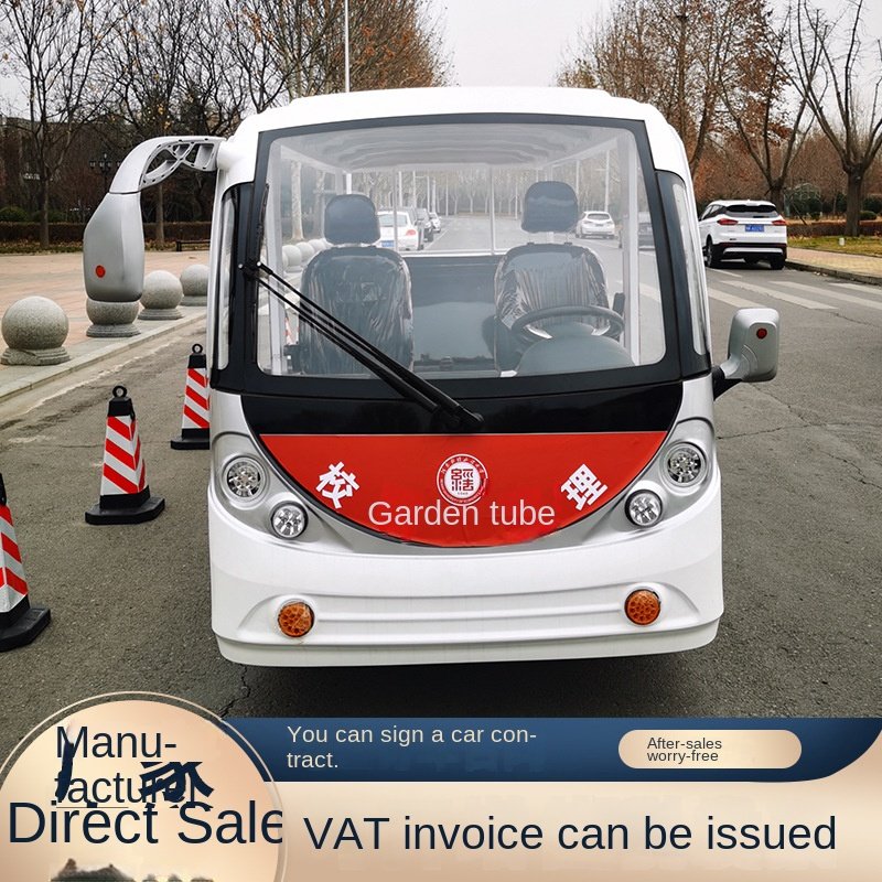 Electric 14-Seater Four-Wheel Sightseeing Bus Real Estate Scenic Spot RV Convertible Disassembly Door Property Patrol Tourism