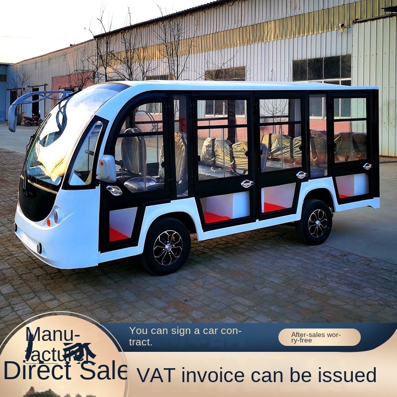 Electric 14-Seater Four-Wheel Sightseeing Bus Real Estate Scenic Spot RV Convertible Disassembly Door Property Patrol Tourism