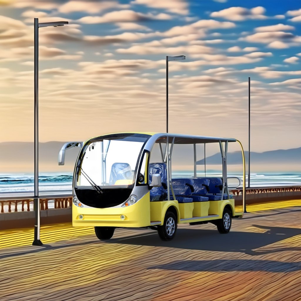 Four-wheel Scenic Tour Reception 14 Person Seats Sightseeing Electric Tourist Car