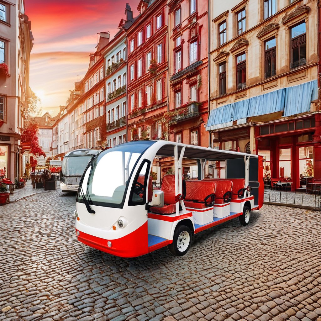 Four-wheel Scenic Tour Reception 14 Person Seats Sightseeing Electric Tourist Car