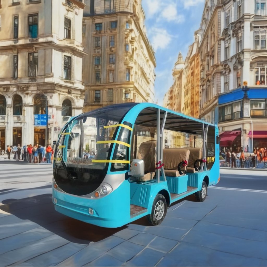 Four-wheel Scenic Tour Reception 14 Person Seats Sightseeing Electric Tourist Car