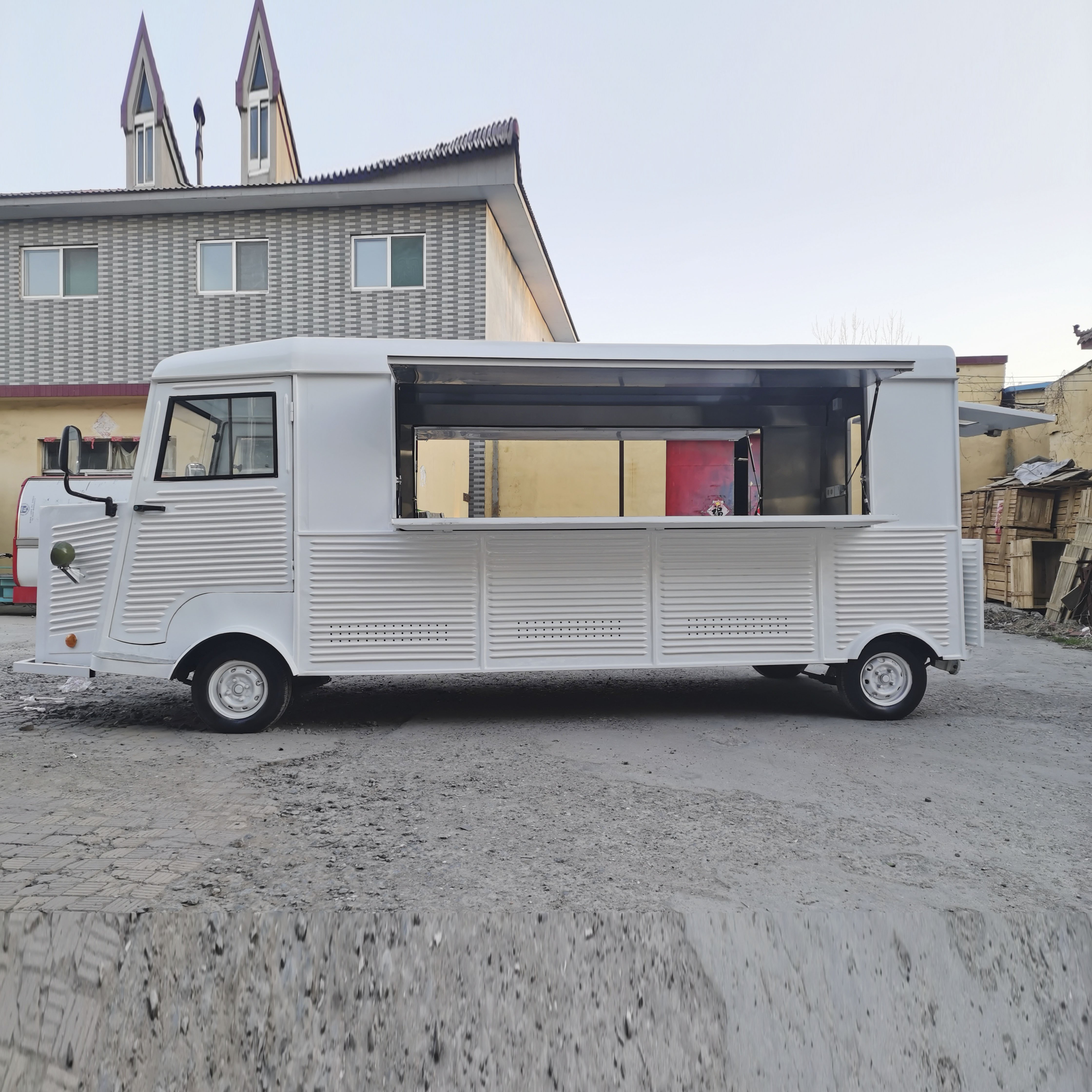 square Street Mobile Food Cart Trailer Combined with Brand Pasta Donut Street Drinks for Sale