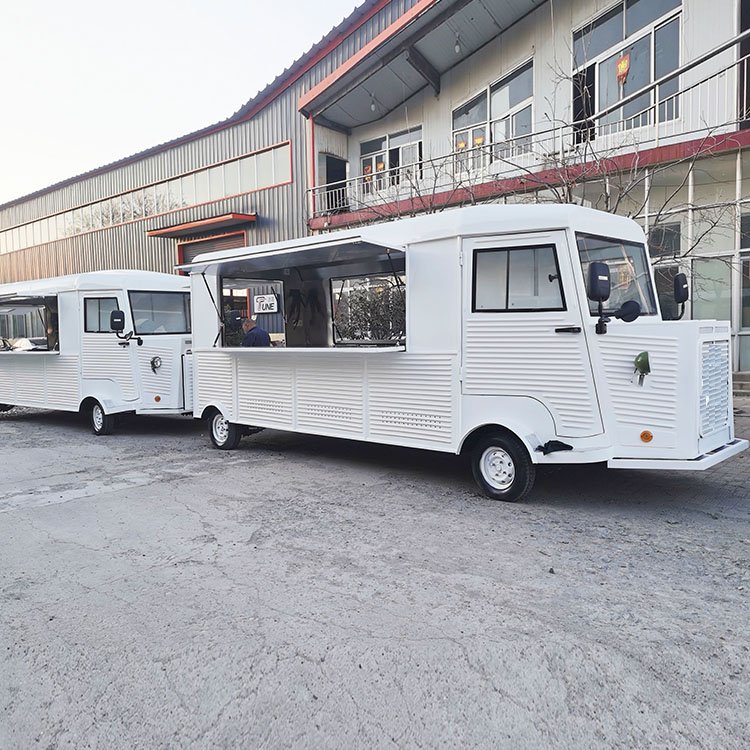 square Street Mobile Food Cart Trailer Combined with Brand Pasta Donut Street Drinks for Sale