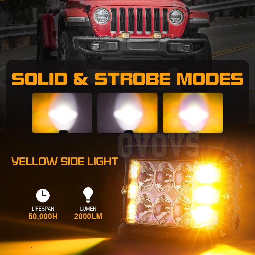 OVOVS Truck Offroad Light Pod Led Lights Side Shooters LED Light for Tractor 4x4 UTV ATV Offroad