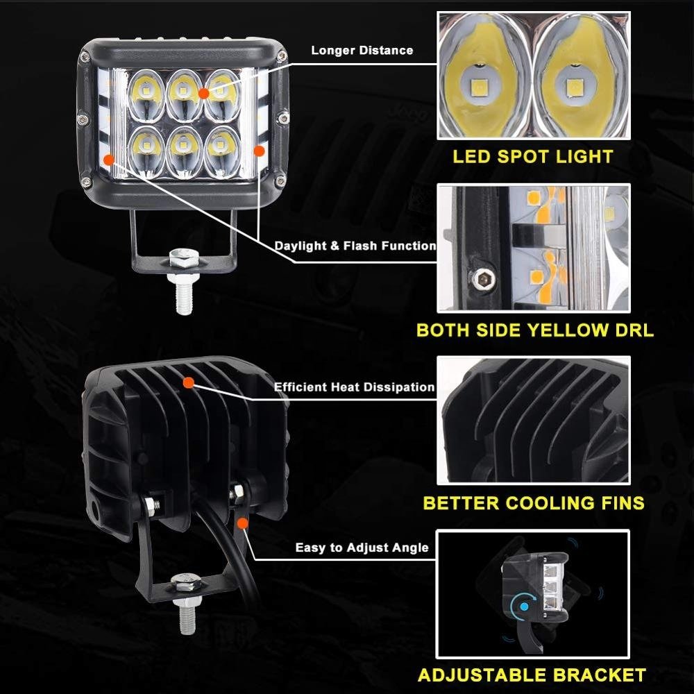 OVOVS Truck Offroad Light Pod Led Lights Side Shooters LED Light for Tractor 4x4 UTV ATV Offroad