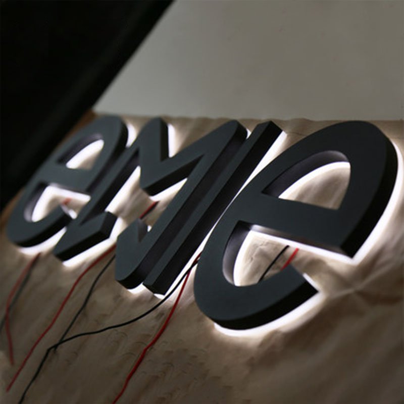Matte Black Back-lit Sign and Signsges Letter Signboard Electronic Letters Led 3D Outdoor Indoor Decoration Light Letter