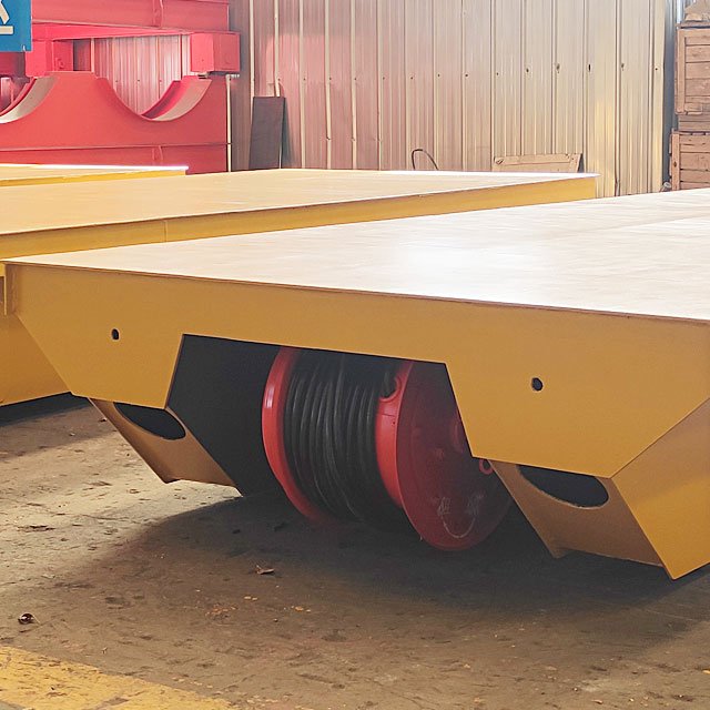 Hydraulic Steering System 10T Electric Transfer Cart With Rechargeable Battery