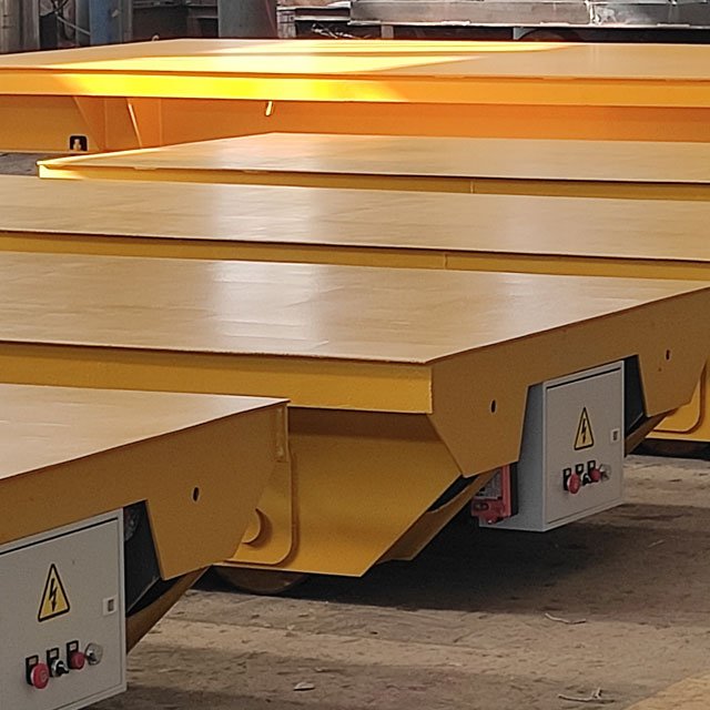 Hydraulic Steering System 10T Electric Transfer Cart With Rechargeable Battery