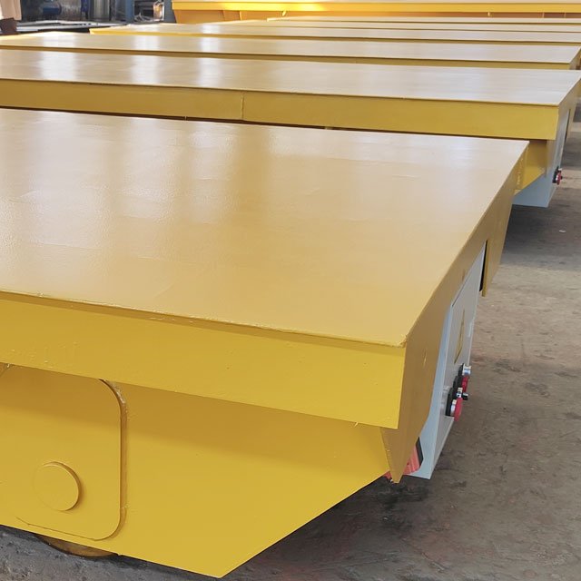 Hydraulic Steering System 10T Electric Transfer Cart With Rechargeable Battery